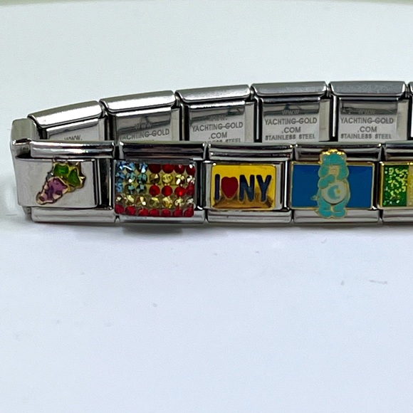 Vintage Y2K Throw Back Stainless Steel Link Customizable Bracelet - Picture 6 of 7